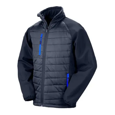 (L, Navy/Royal Blue) Result Unisex Adult Compass Softshell Padded Jacket