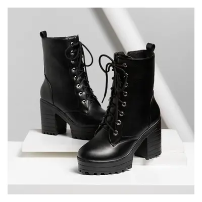 (black, 42) Women&apos;s Shoes Autumn Winter High-heeled Boots British Style Women&apos;s Boots 