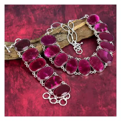 (red, Adjustable With 8"-18") Kashmiri Red Ruby Gemstone Jewelry, Solid Sterling Silver Bracelet