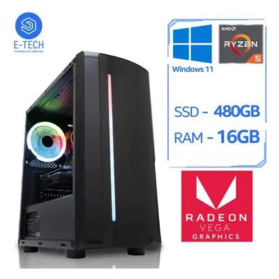 AMD Ryzen 5600G Gaming PC - 16GB DDR4 RAM / 480GB SSD / W11 Computer