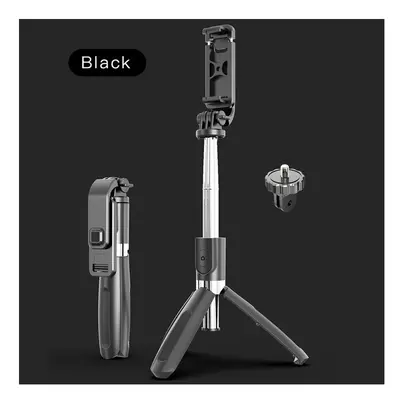 (a-Style A Black no LED) Tripod Selfie Stick With Led Light For Phone Mobile Cell Holder Stand S