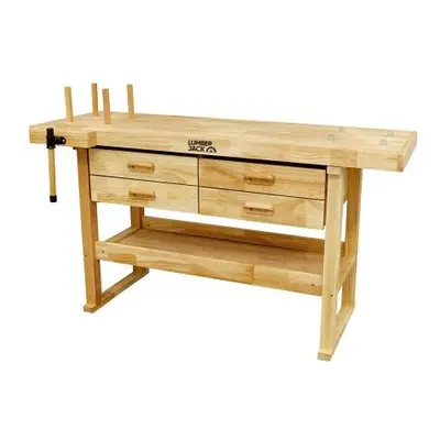 LUMBER JACK Woodworking Bench Heavy Duty Drawer with 7" Vice Bottom Storage Shelf x4 Metal & Woo