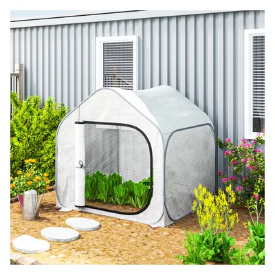 Outsunny Mini Pop Up Greenhouse w/ Reinforced PE Cover, Zipper Door