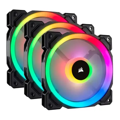 LL120 RGB 120mm Dual Light Loop PWM RGB Fans - Triple Fan Kit with Lighting Node PRO - Black