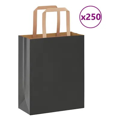 (black, x x cm/ pcs) vidaXL Paper Bags pcs with Handles White 21x11x28 cm Paper Grocery Bag