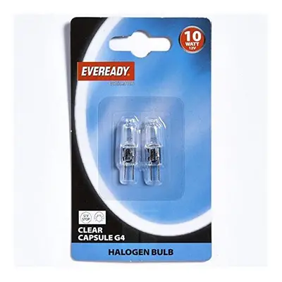 2 x Eveready G4 Clear Capsule Halogen Bulb - Warm White 10W - Lumens