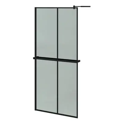 (black, x cm/2x2 grids) vidaXL Walk-in Shower Wall Bath Enclosure with Shelf ESG Glass and Alumi