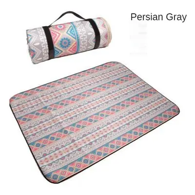 (persian Grey, 200x200cm) Folding Camping Mat Outdoor Beach Picnic Nation Style Printed Thicken 