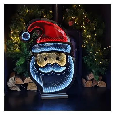 60cm LED Infinity Light Standing Santa Decoration with Wooden Base