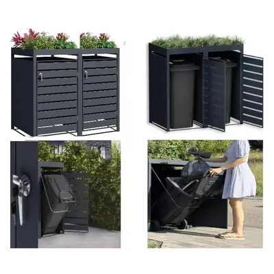 DWDÂ® Double Wheelie Bin Hideaway w/ Plant Roof, Locking Door