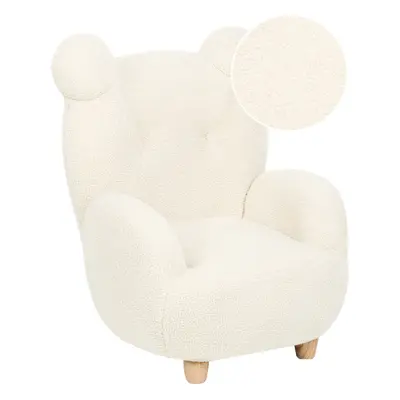 Teddy Kids Armchair Bear White MELBU