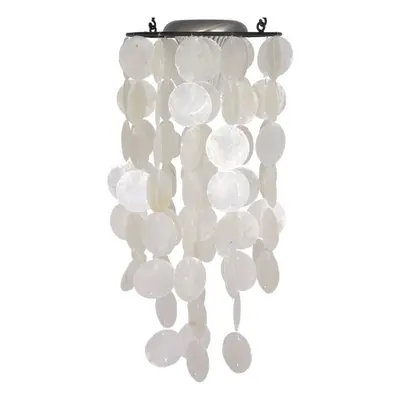 Woodstock Chimes Capiz White Shells Handcrafted Hanging Solar Light