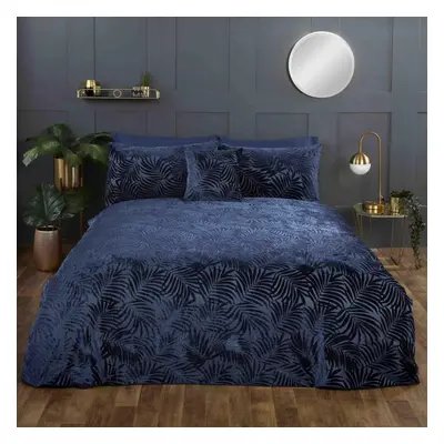 (Navy, Super King Duvet Cover Set) Rapport Home Paloma Duvet Cover Bedding Set Cushion Faux Velv