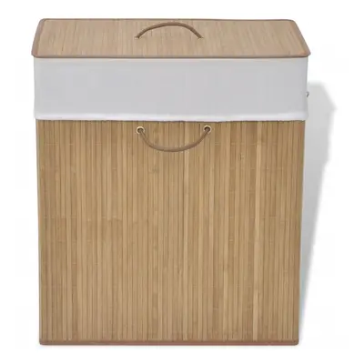 vidaXL Bamboo Laundry Bin Rectangular Natural Washing Clothes Storage Hamper