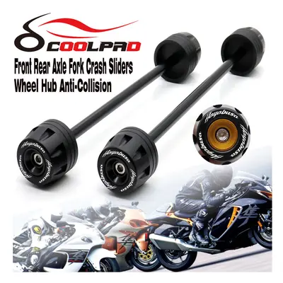 (HAYABUSA 08-22Black) Front Rear Axle Fork Crash Sliders For SUZUKI GSXR1300 HAYABUSA