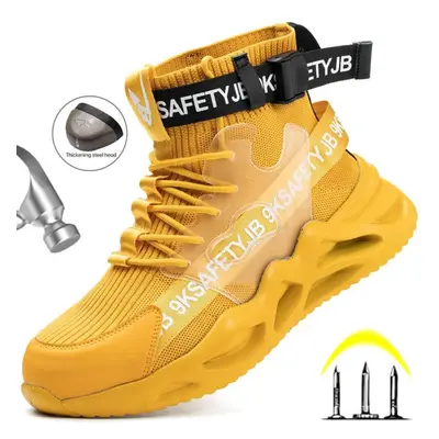 (yellow, 41) Work Boots Men Women Safety Boots Steel Toe Safety Work Shoes Indestructible Shoes 