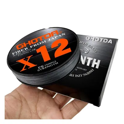 (dark gray, 2.0) Ghotda X12 Super Strong Strands Braided Fishing Line 500m Multifilament Pe Line