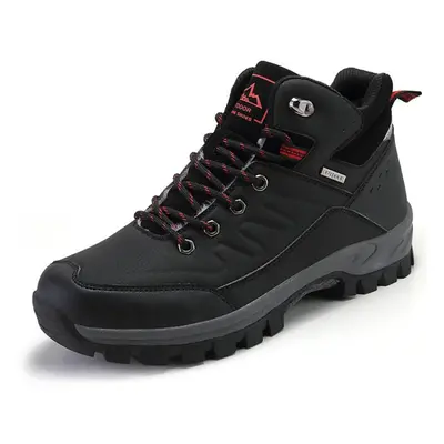 (black, 46) Hoho Fair Men Waterproof Ankle Boots Men Outdoor Sneakers Work Boots Male Rubber Win