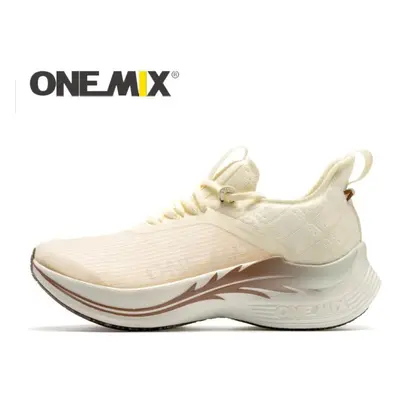 (Ivory, 46) ONEMIX Marathon Running Racing Shoes Professional Stable Support Shock-relief Ultra-