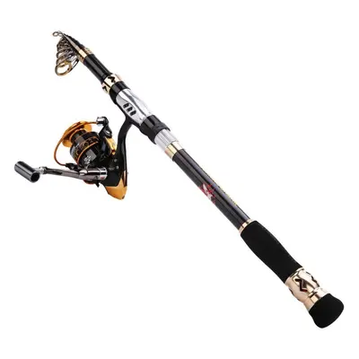 (2.1m&2000 Reel) Fishing Rod And Spinning Reel Set Sea Fishing Telescopic Pole Saltwater Freshwa