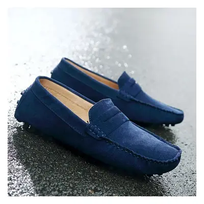 (blue, 43) 38--46 Fashion Men&apos;s Casual Shoes Slip On Loafers Moccasins Flat Driving Shoes