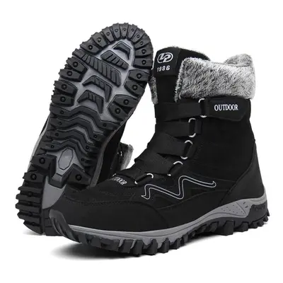 (black,white, 40) Unisex Boots Waterproof Outdoor Snow Boots Warm And Velvet Women&apos;s High -