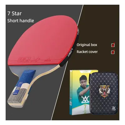 (7 Star Short Handle) Loki 7/8/9 Star Professional Ping Pong Racket Attack-loop High Sticky Tabl