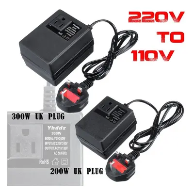 (300w) 200/300w Voltage Transformer Convert Ac 220v/240v To 110v/120v Travel Power Adapter Uk Pl