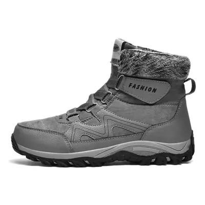 (gray, 45) Winter Boots Waterproof Outdoor Men Boots Ankle Snow Boots High Men Footwear