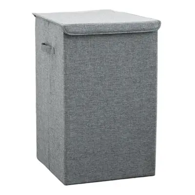 (grey) Storage Basket Handle Clothes Cover Laundry Bucket Large Capacity Folding Holder