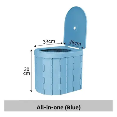 (blue, All-in-one) Portable Folding Toilet For Car