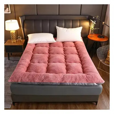 (pink, 150*200cm) Thickened Mattress Student Dormitory Tatami Foldable Non-slip Mattress Home No