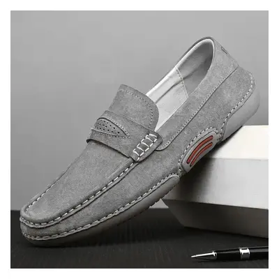 (gray, 42) Men&apos;s Moccasins Casual Slip On Shoes Driving Shoes