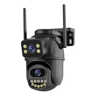 (black, CCTV camera) Aiook Outdoor Wifi Cctv Camera Hd 8mp 4k Dual Lens Ip Security Camera Color