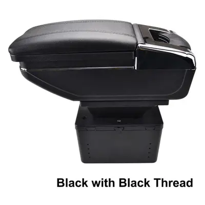 (black) Universal Car Center Centre Console Armrest Top Storage Box Arm Rest Rotatable