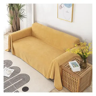 (yellow, 180x260cm) Waterproof Sofa Cover Blanket Multipurpose Solid Color Furniture Cover Durab