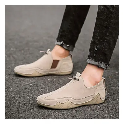 (khaki, 42) Men Fashion High Quality Comfortable Casual Driving Plus Size Elastic Holes Loafers 