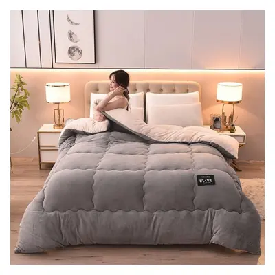 (grey, 180*220cm6 catties) "ultra-plush Winter Quilt - Live Broadcast Of Warm Lambskin Velvet Qu