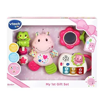 My First Gift Set New Baby Gifts | Newborn Baby Toys Including Hippo Animal Plush, Baby Teether,