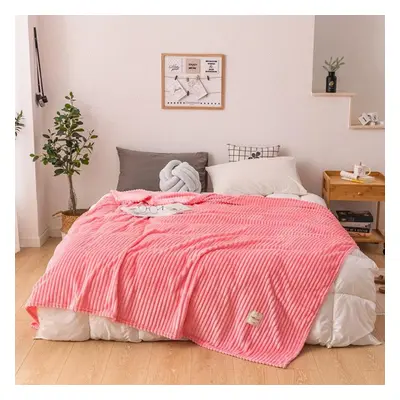 (pink, 200*230cm) Bed Blanket Green Color Soft Flannel Blanket Single Queen King Warm Plaids For