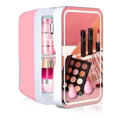 (pink, AU Plug) Cosmetic Mini Fridge For Skin Care/makeup 8lportable Beauty Fridges Diy Shelves 