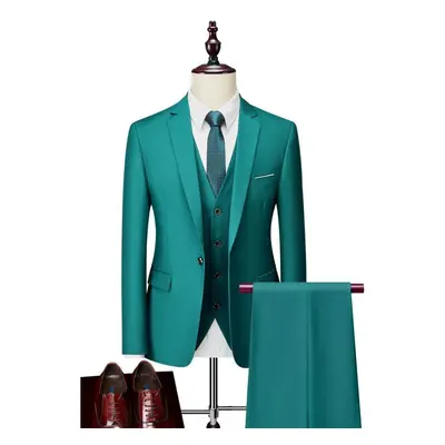 (light green, 205-6XL) Men&apos;s Three Piece Business Suits Gentlemen Wedding Bridegroom Party 