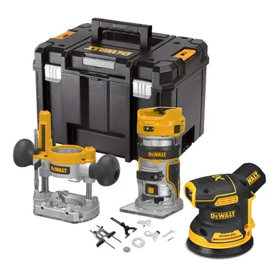 Dewalt DCW604NT 18v XR Brushless Router Trimmer + Plunge Base + DCW210N Sander