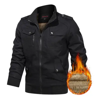 (matte black, 4XL) Spring And Autumn Men&apos;s Casual Jacket Stand Collar Jacket Men Workwear J