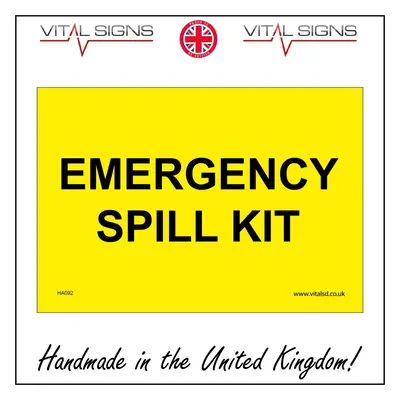 (600 x 450mm - x 18, Dibond / Composite Aluminium) EMERGENCY SPILL KIT SIGN HA092 SAFETY STICKER