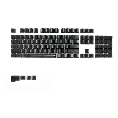 (Black) Keys Transparent ABS Keycap Set OEM Profile No Character Custom Keycaps for Mechanical K