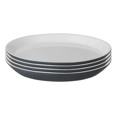 - Impression Charcoal Blue Medium Plates Set of - Dishwasher Microwave Safe Crockery - Ceramic S