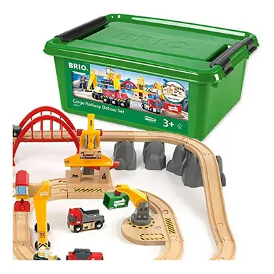 BRIO World Deluxe Cargo Train Set for Kids Age Years and Up, Compatible with All BRIO Train Sets