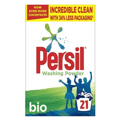 Persil Bio Stain Removal First Time Fabric Cleaning Washing Powder Percent Less Packaging* Wash 