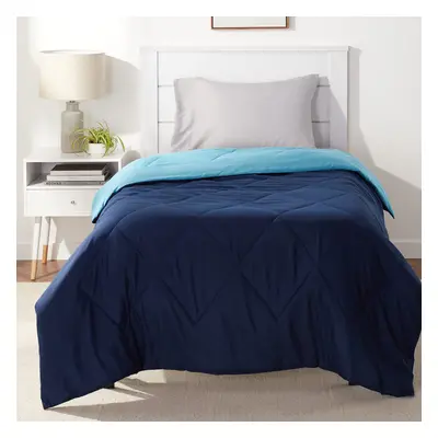 Amazon Basics Comforter Blanket Twin/Twin XL, Reversible Lightweight Microfiber All Season Blank